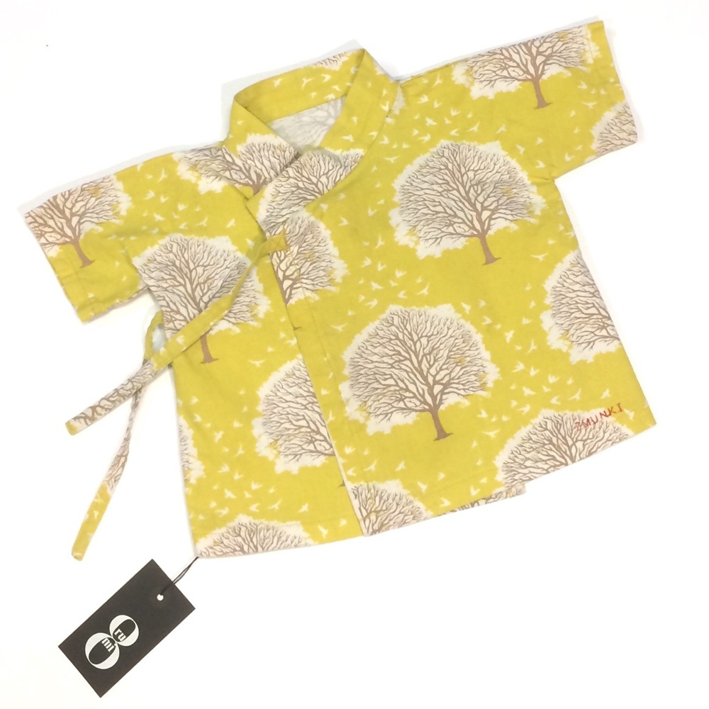 HOST PICK! Zmunki Kimono Wrap Shirt, Trees & Birds